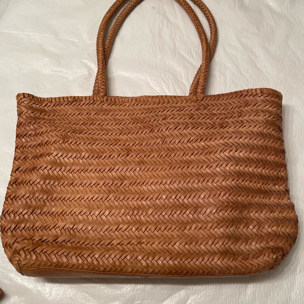 Tan Woven Handbag
